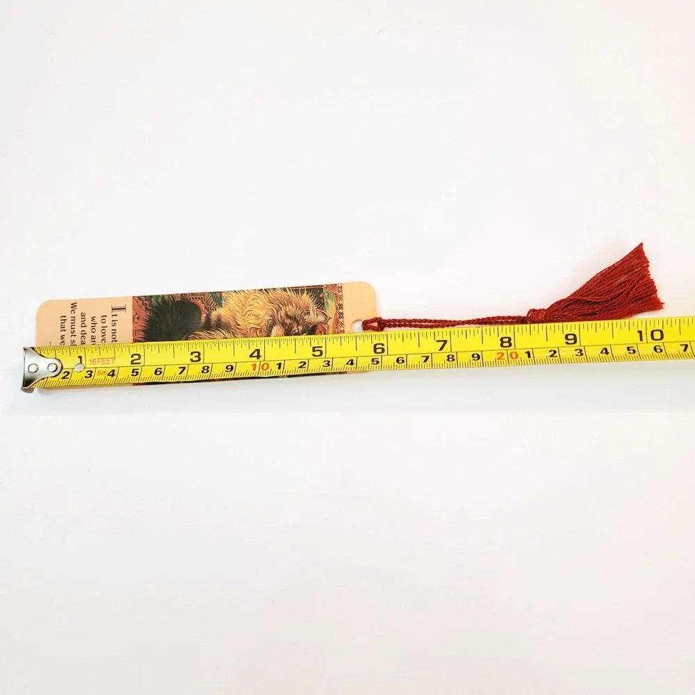 Vintage 90s Ivory Cats Bookmark Ruskin on Stairs 1990 Lesley Anne Antioch H-1295